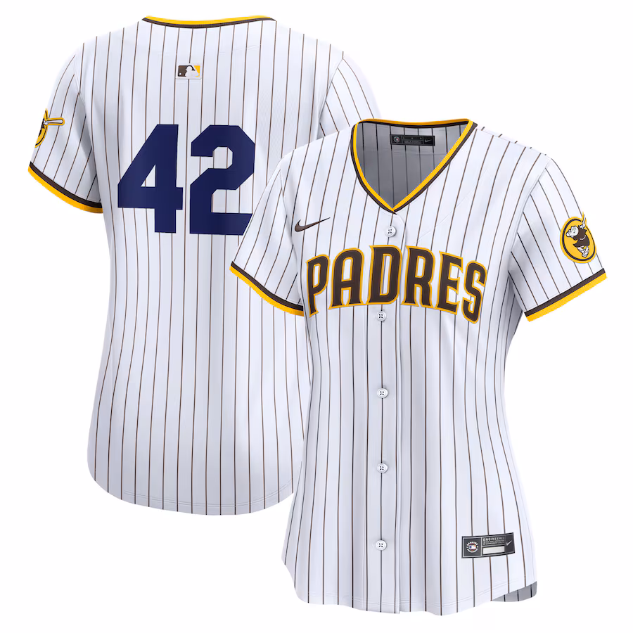 Women's San Diego Padres  Nike White 2024 Jackie Robinson Day Home Limited Jersey - ujerseystore