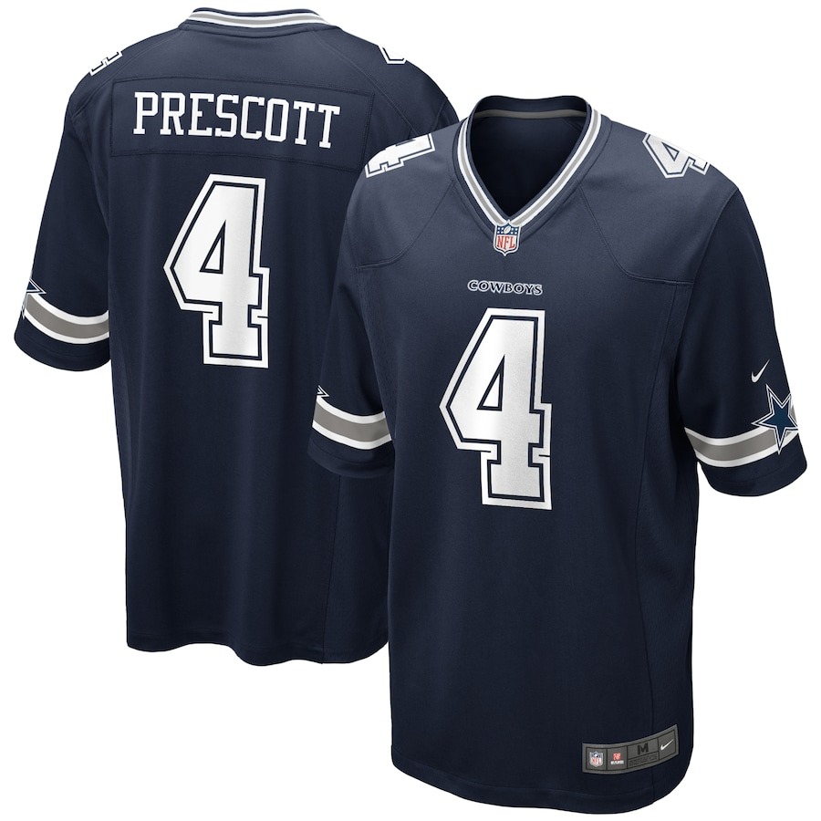 Youth Dallas Cowboys Dak Prescott Nike Navy Game Jersey - ujerseystore
