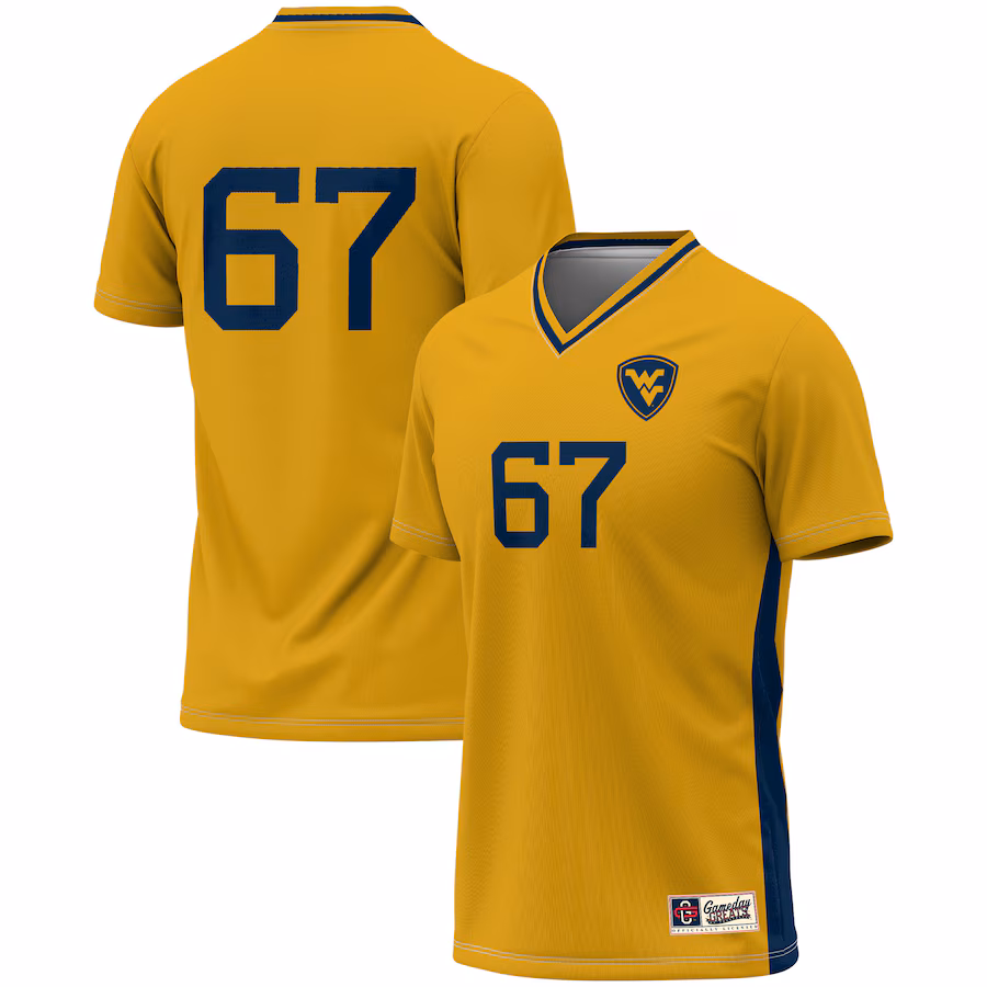Youth GameDay Greats #67 Gold West Virginia Mountaineers Lightweight Women's Soccer Fashion Jersey - ujerseystore
