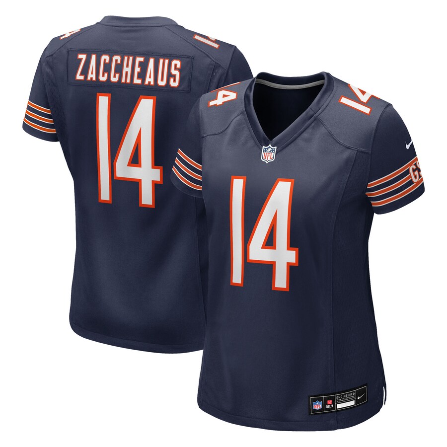 Women's Chicago Bears Olamide Zaccheaus Nike Navy Team Game Jersey - ujerseystore