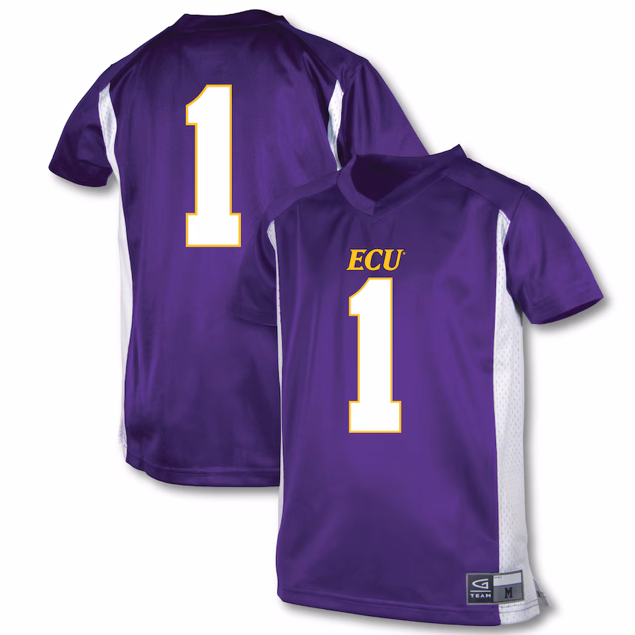 Youth Garb #1 Purple ECU Pirates Football Jersey - ujerseystore