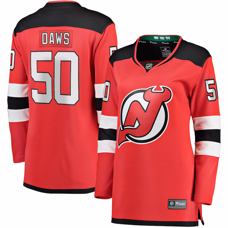 Women's New Jersey Devils Nico Daws Fanatics Red Home Breakaway Player Jersey - ujerseystore