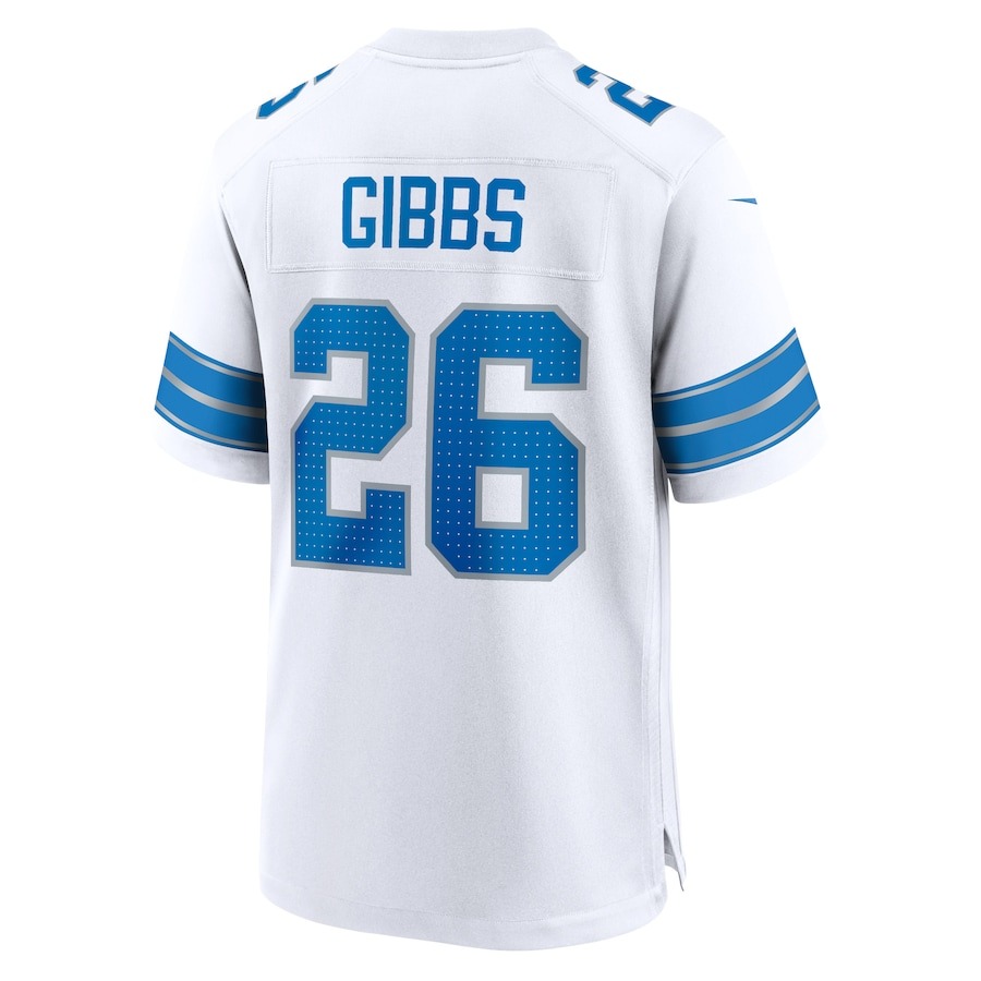 Men's Detroit Lions Jahmyr Gibbs Nike White Game Jersey - ujerseystore