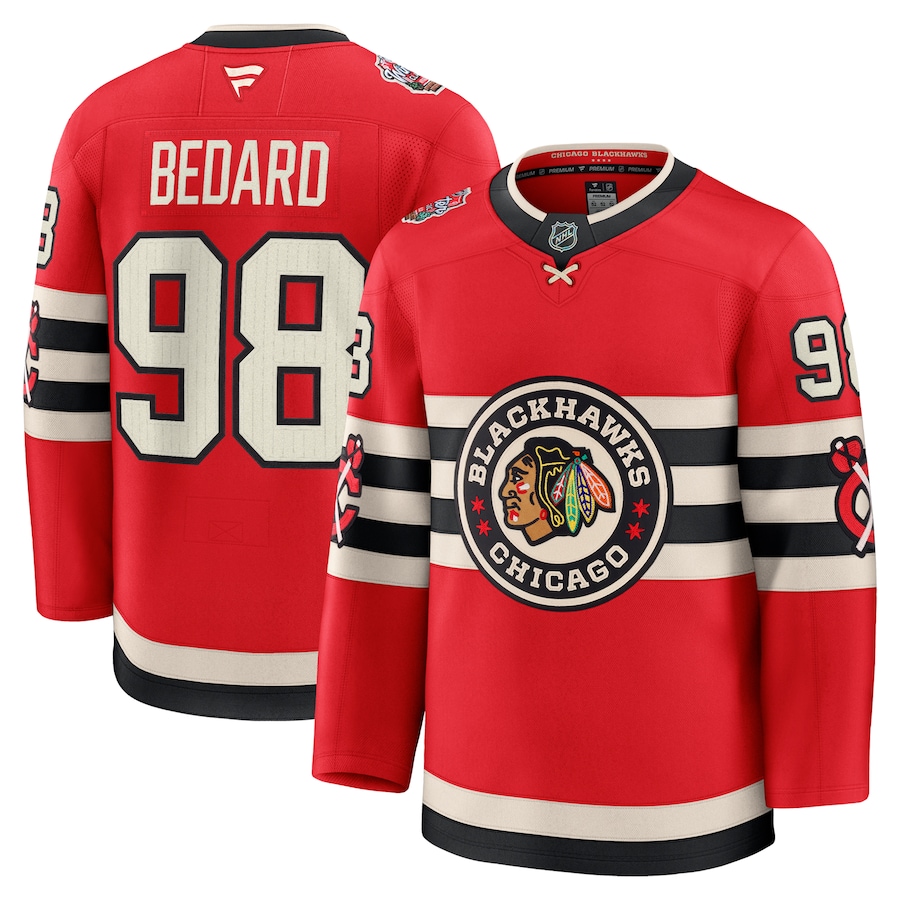 Men's Chicago Blackhawks Connor Bedard Fanatics Red 2025 NHL Winter Classic Premium Player Jersey - ujerseystore