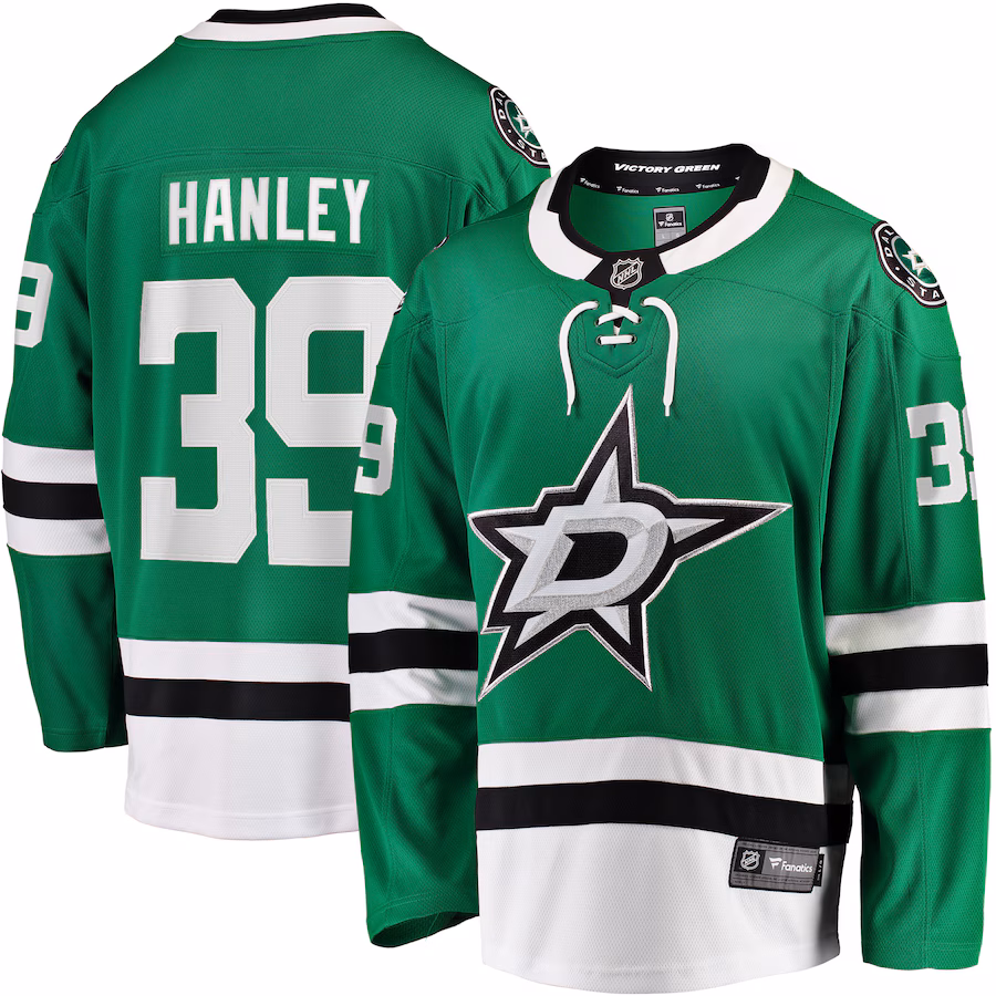 Men's Dallas Stars Joel Hanley Fanatics Kelly Green Breakaway Player Jersey - ujerseystore