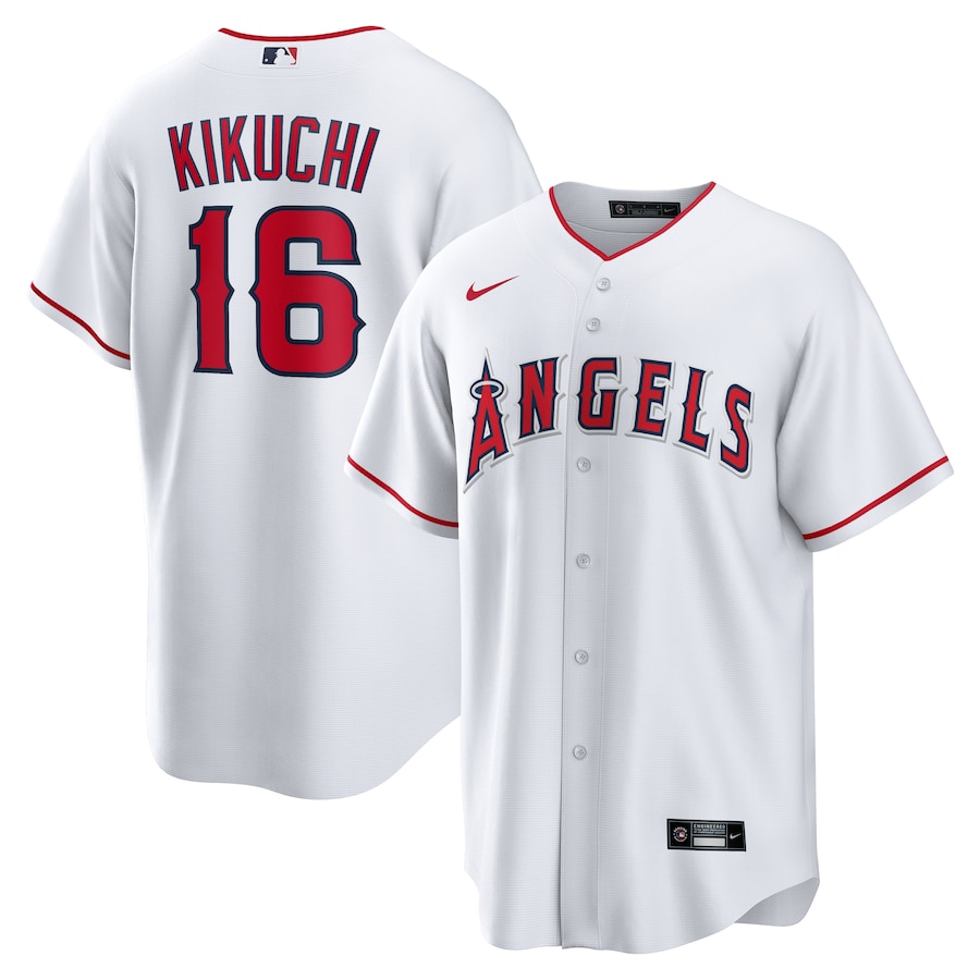 Men's Los Angeles Angels Yusei Kikuchi Nike White Home Replica Jersey - ujerseystore