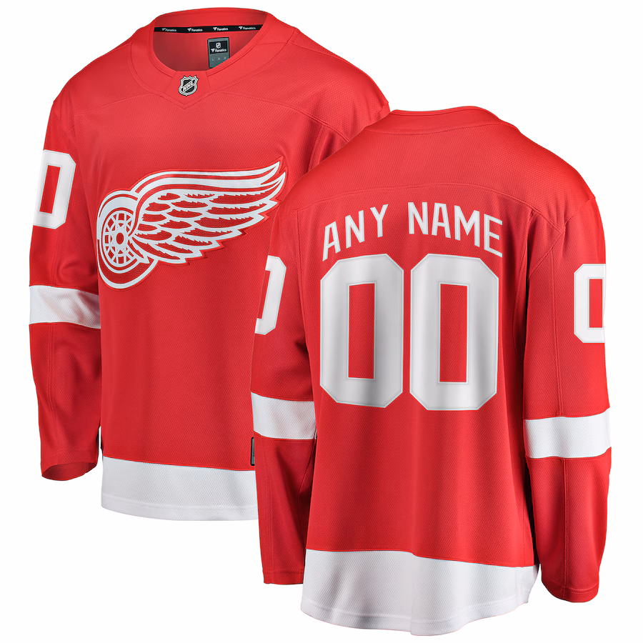 Men's Detroit Red Wings Fanatics Red Home Breakaway Custom Jersey - ujerseystore