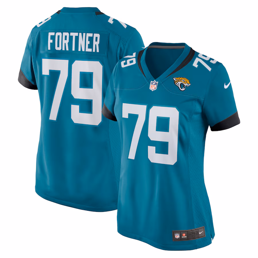 Women's Jacksonville Jaguars Luke Fortner Nike Teal Game Jersey - ujerseystore