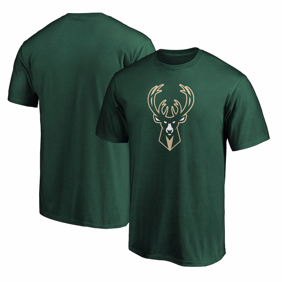 Men's Milwaukee Bucks Green Logo T-Shirt - ujerseystore
