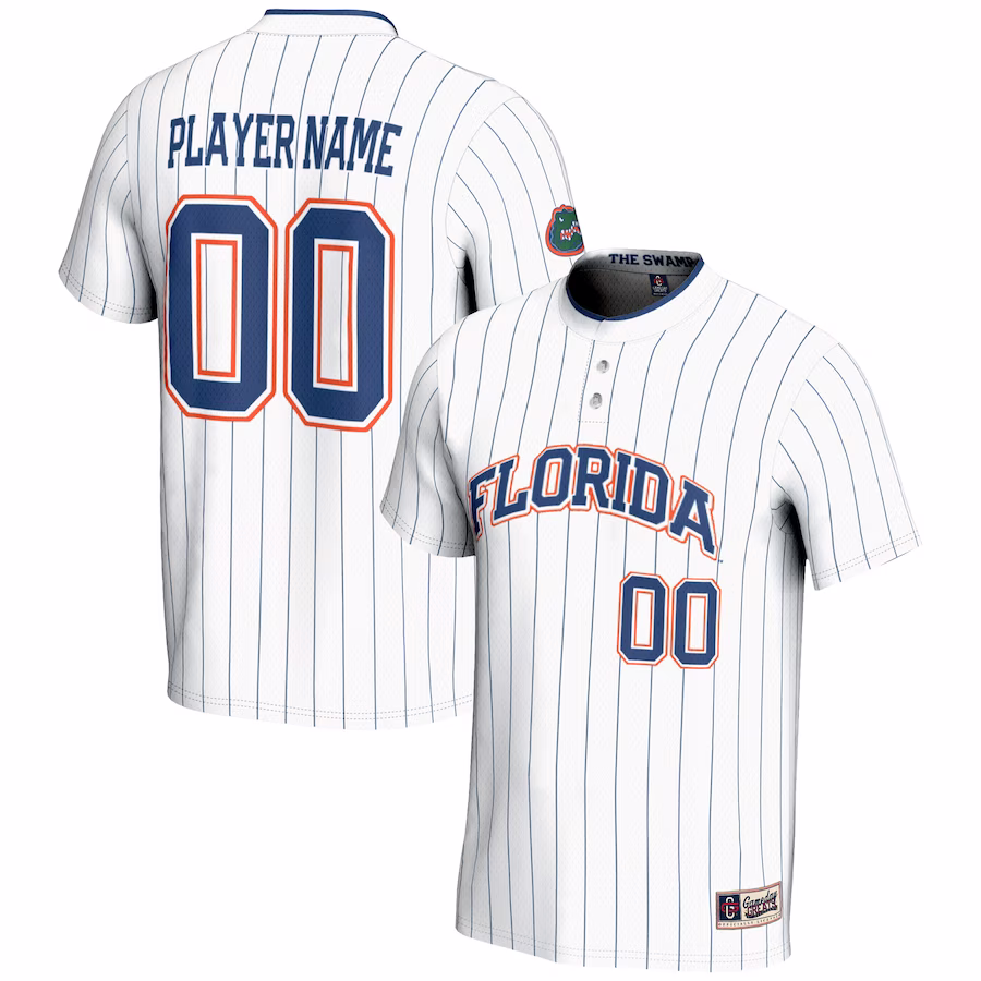 Florida Gators GameDay Greats Youth NIL Pick-A-Player Lightweight Softball Jersey - White - ujerseystore