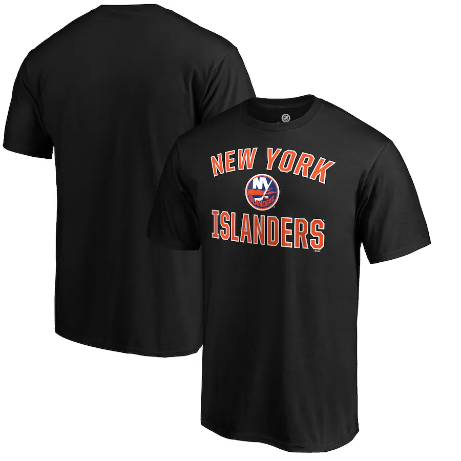 Men's New York Islanders Black Victory Arch T-Shirt - ujerseystore
