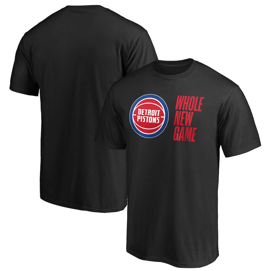 Men's Detroit Pistons Black Whole New Game Team T-Shirt - ujerseystore