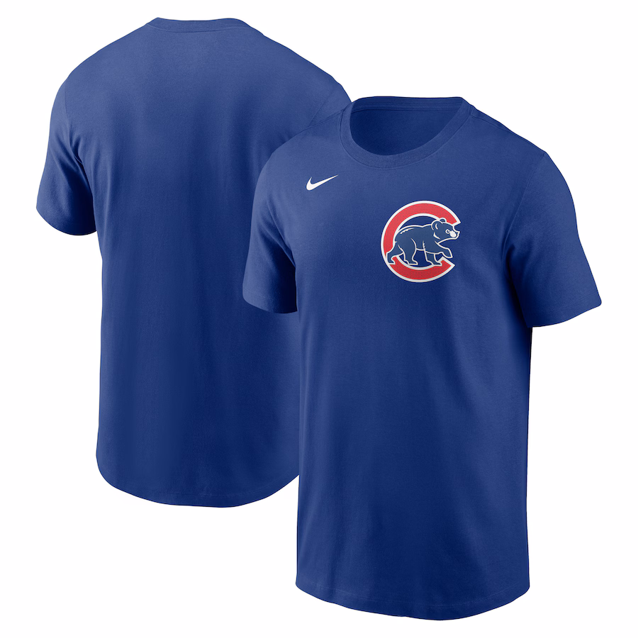Men's Chicago Cubs Nike Royal Fuse Wordmark T-Shirt - ujerseystore