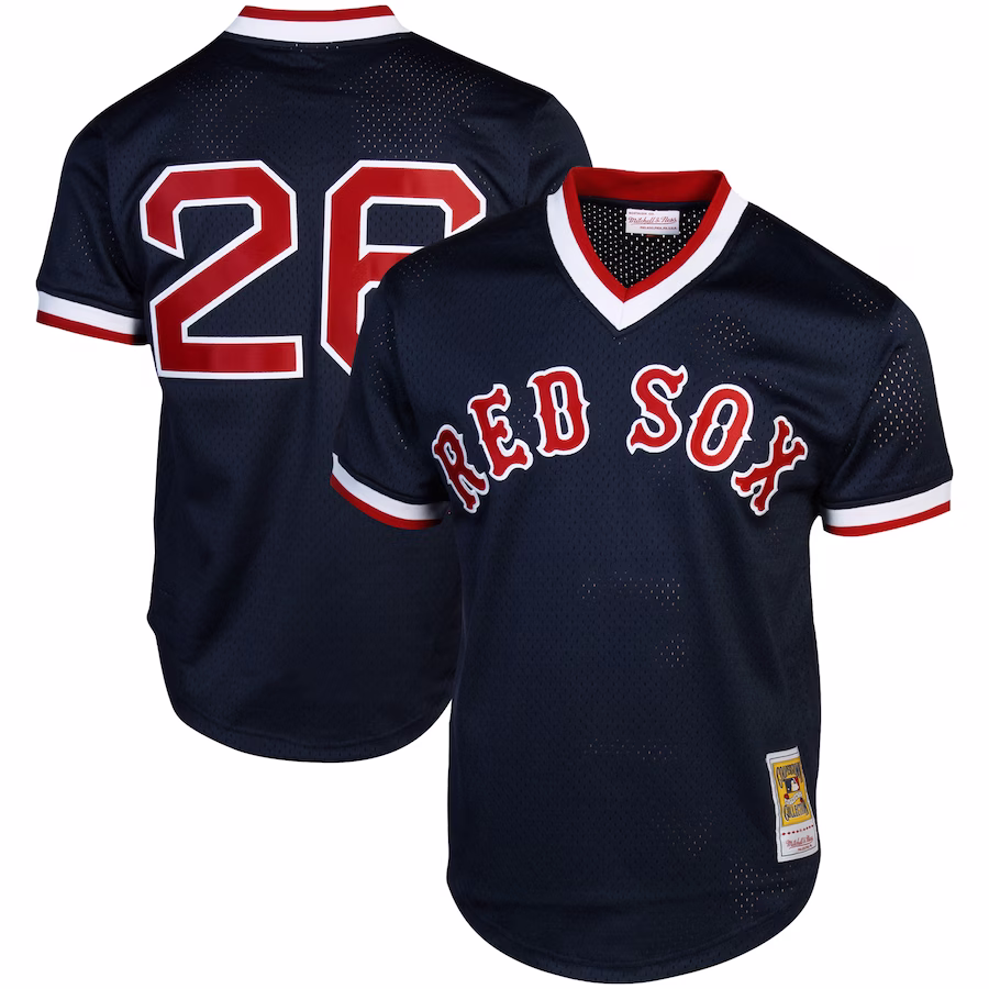 Mitchell & Ness Wade Boggs Boston Red Sox 1992 Authentic Cooperstown Collection Batting Practice Jersey - Navy Blue - ujerseystore