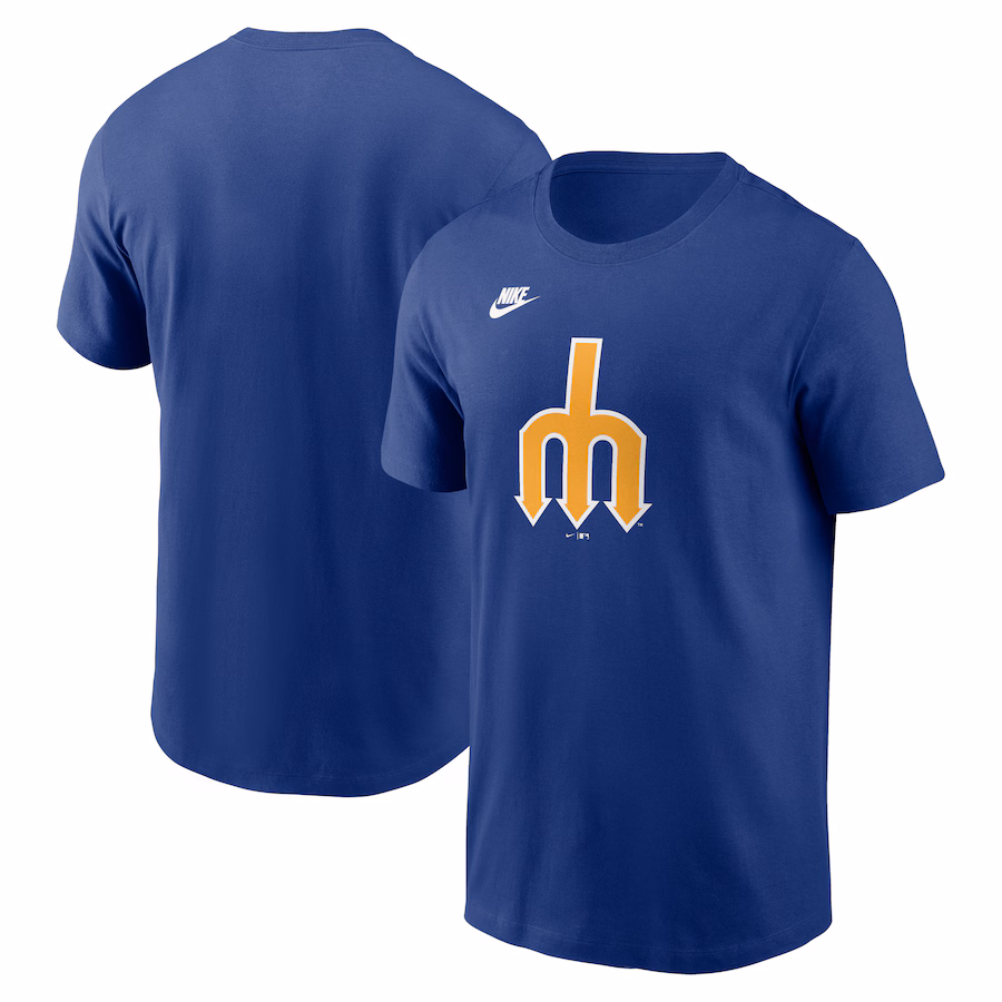 Men's Seattle Mariners Nike Royal Cooperstown Collection Team Logo T-Shirt - ujerseystore