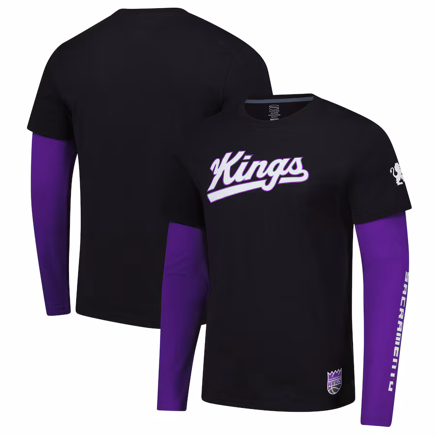 Unisex Sacramento Kings Stadium Essentials Black Spectator 2fer Long Sleeve  T-Shirt - ujerseystore