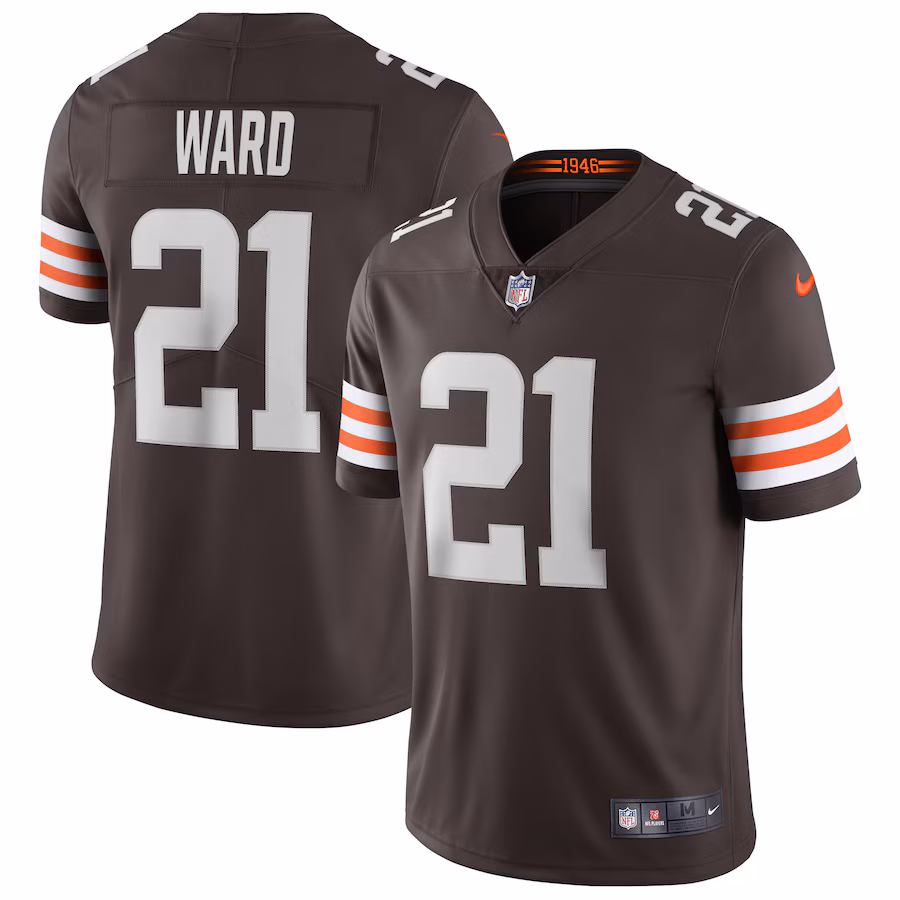 Men's Cleveland Browns Denzel Ward Nike Brown Vapor Limited Jersey - ujerseystore