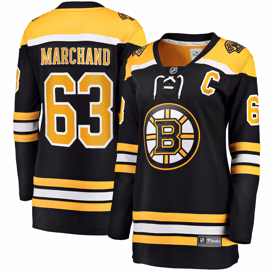 Women's Boston Bruins Brad Marchand Fanatics Black Home Breakaway Jersey - ujerseystore