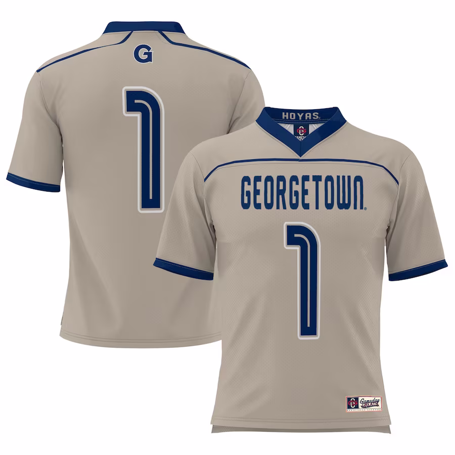 Georgetown Hoyas GameDay Greats Youth #1 Lightweight Lacrosse Jersey - Gray - ujerseystore