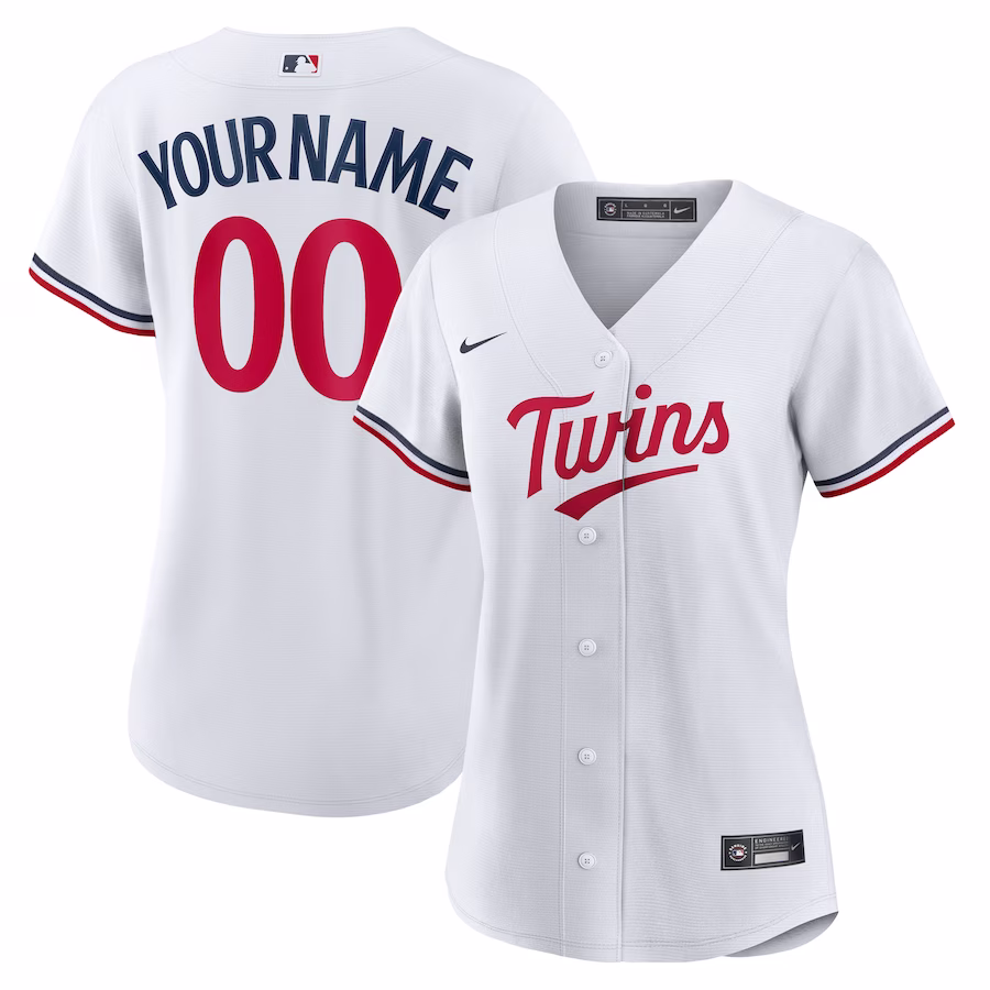 Women's Minnesota Twins Nike White Home Replica Custom Jersey - ujerseystore