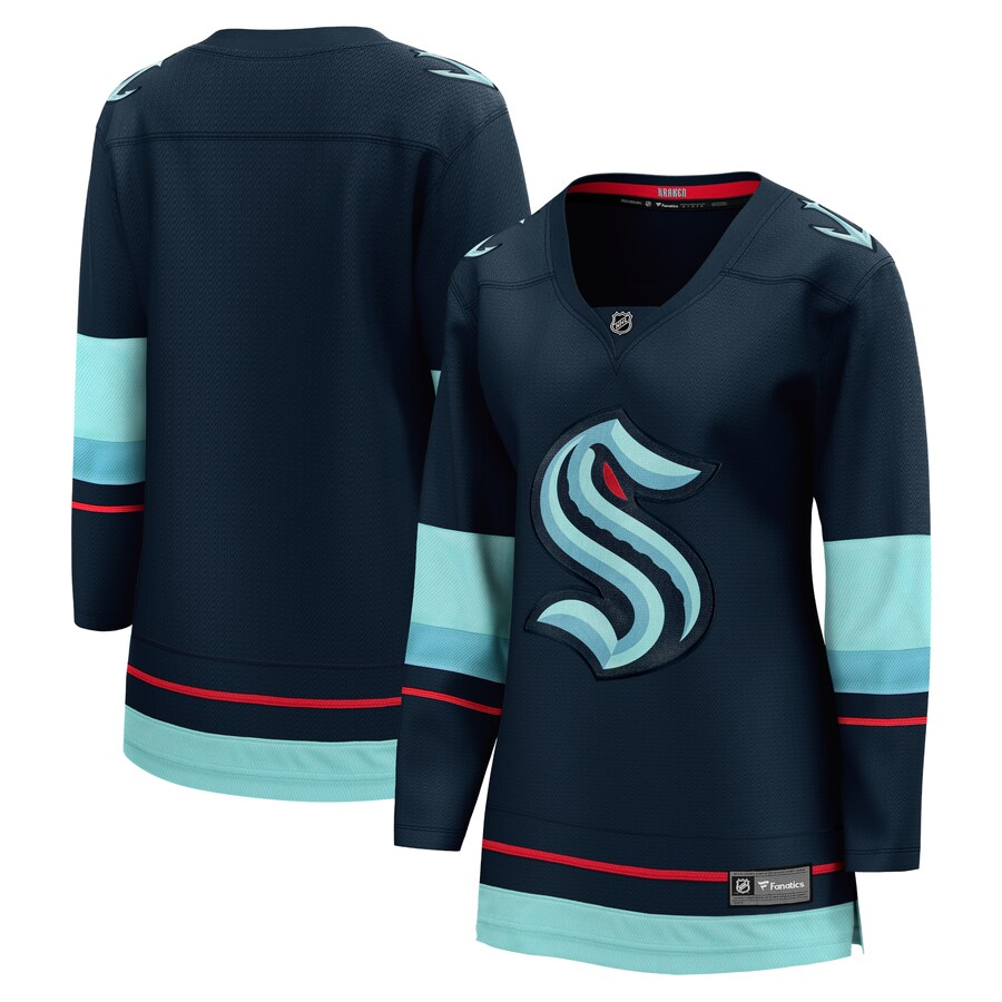 Women's Seattle Kraken Fanatics Branded Navy Home Breakaway Jersey - ujerseystore