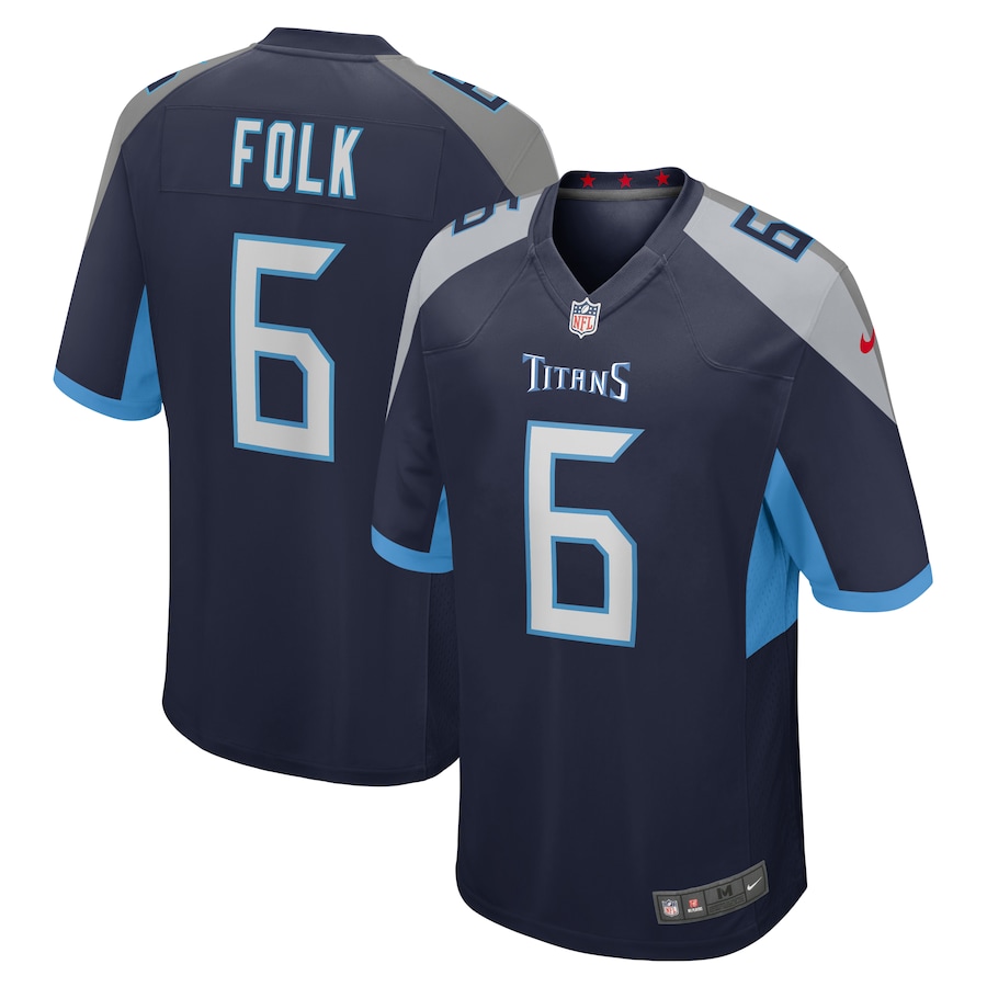 Men's Tennessee Titans Nick Folk Nike  Navy Team Game Jersey - ujerseystore