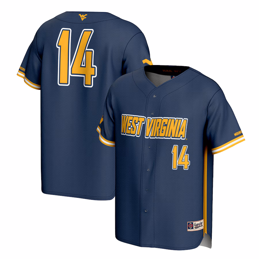 Unisex GameDay Greats #14 Navy West Virginia Mountaineers Lightweight Baseball Fashion Jersey - ujerseystore