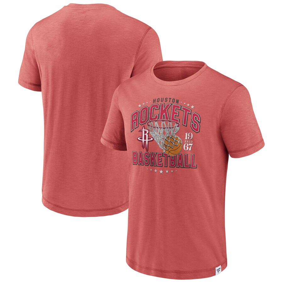 Men's Houston Rockets Fanatics Red Reinforce True Classics Vintage Slub T-Shirt - ujerseystore