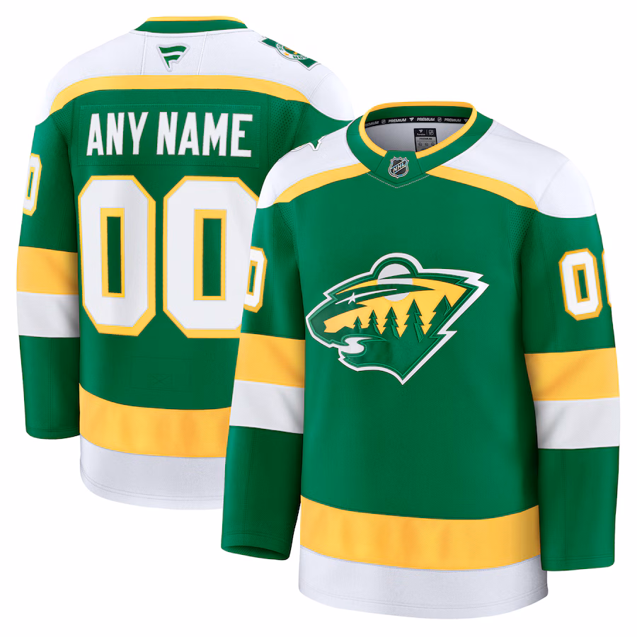 Men's Minnesota Wild Fanatics Green Alternate Premium Custom Jersey - ujerseystore