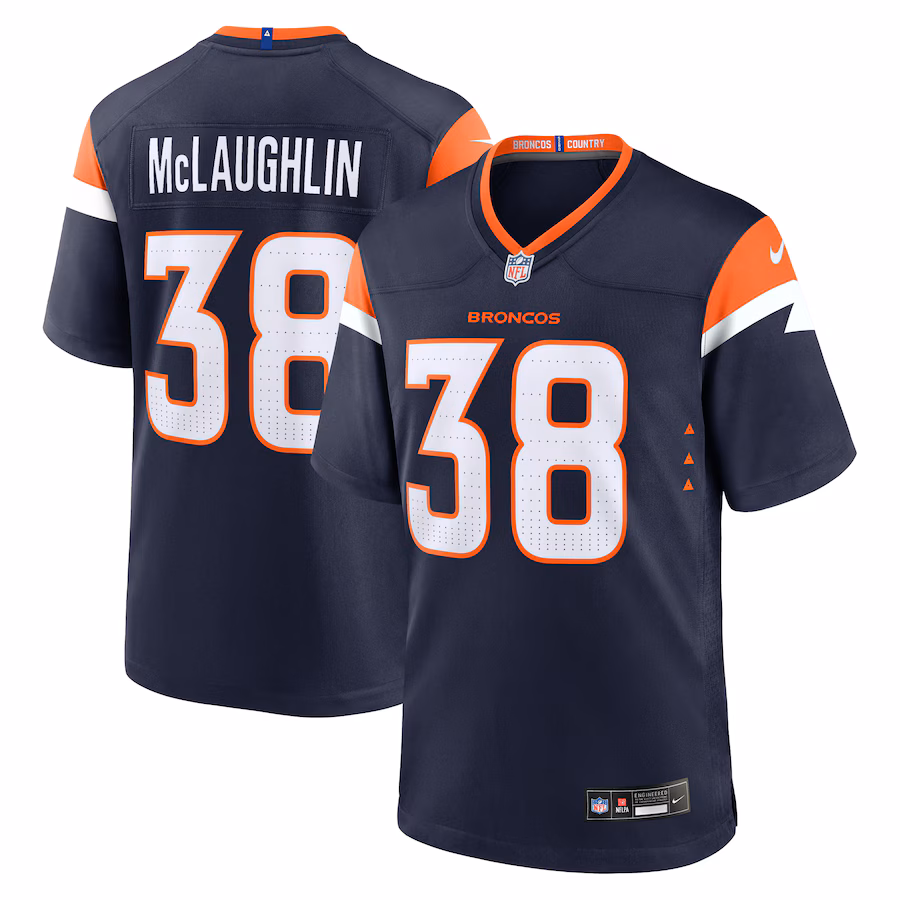 Men's Denver Broncos Jaleel McLaughlin Nike Navy Alternate Game Jersey - ujerseystore