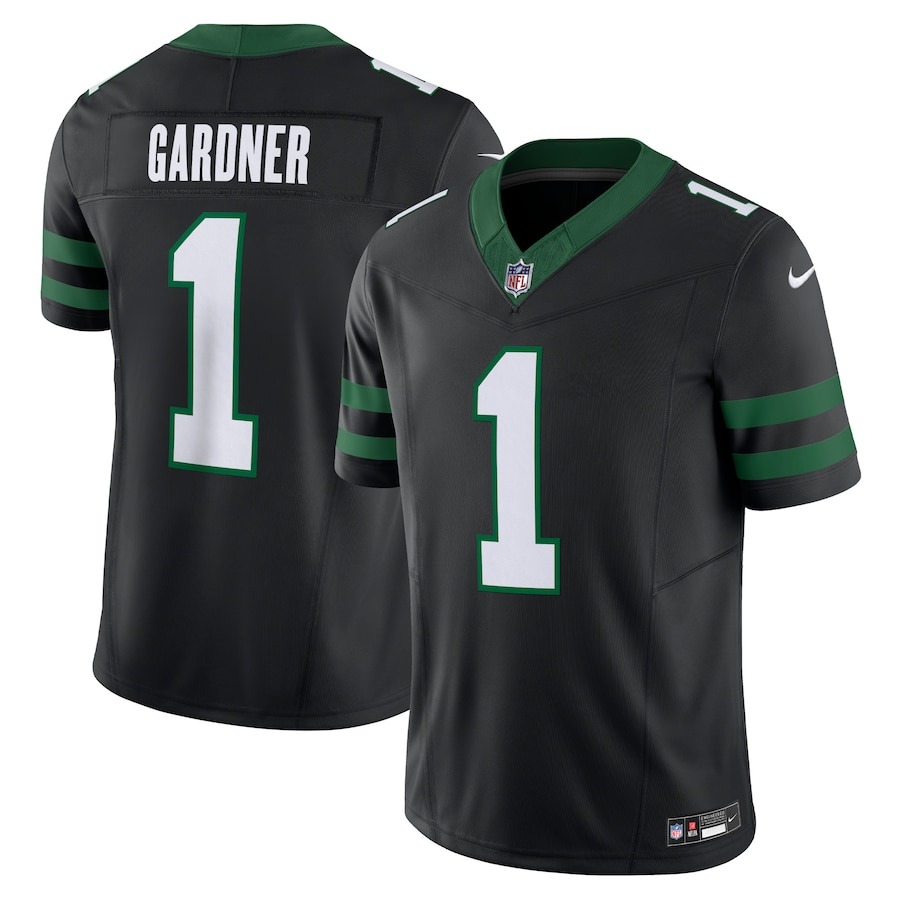 Men's New York Jets Ahmad Sauce Gardner Nike Legacy Black Alternate Vapor F.U.S.E. Limited Jersey - ujerseystore