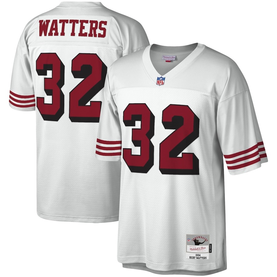 Men's San Francisco 49ers Ricky Watters Mitchell & Ness White Legacy Replica Jersey - ujerseystore