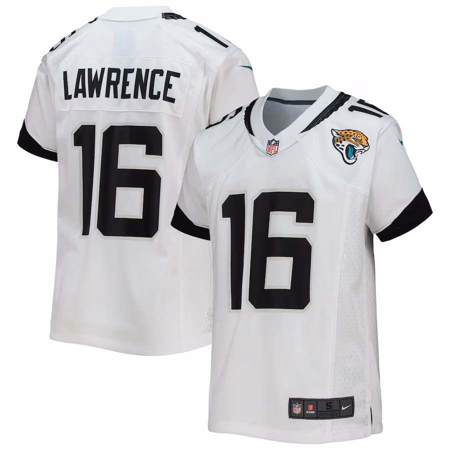 Youth Jacksonville Jaguars Trevor Lawrence Nike White Game Jersey - ujerseystore
