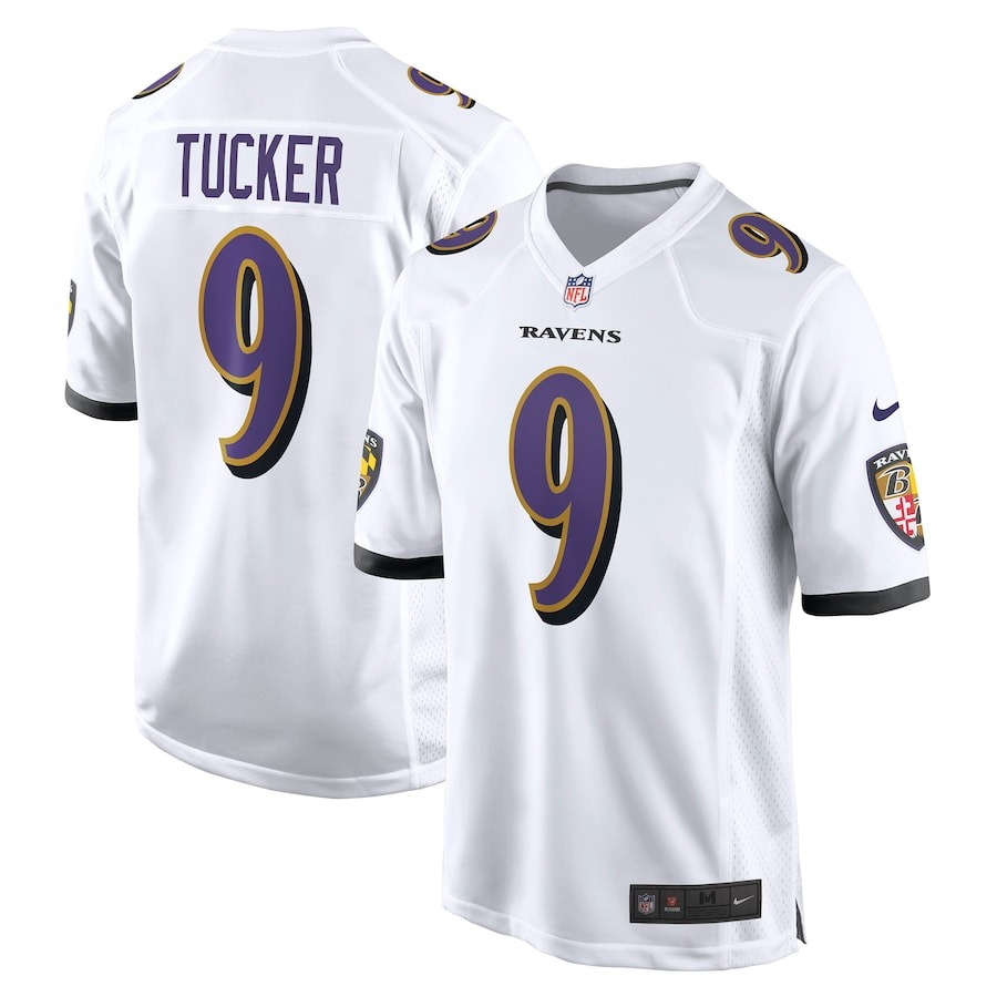 Men's Baltimore Ravens Justin Tucker Nike White Game Jersey - ujerseystore