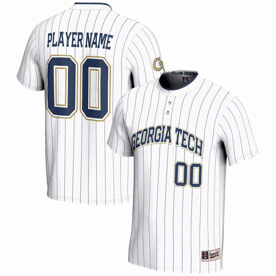 Georgia Tech Yellow Jackets GameDay Greats Youth NIL Pick-A-Player Lightweight Softball Jersey - White - ujerseystore