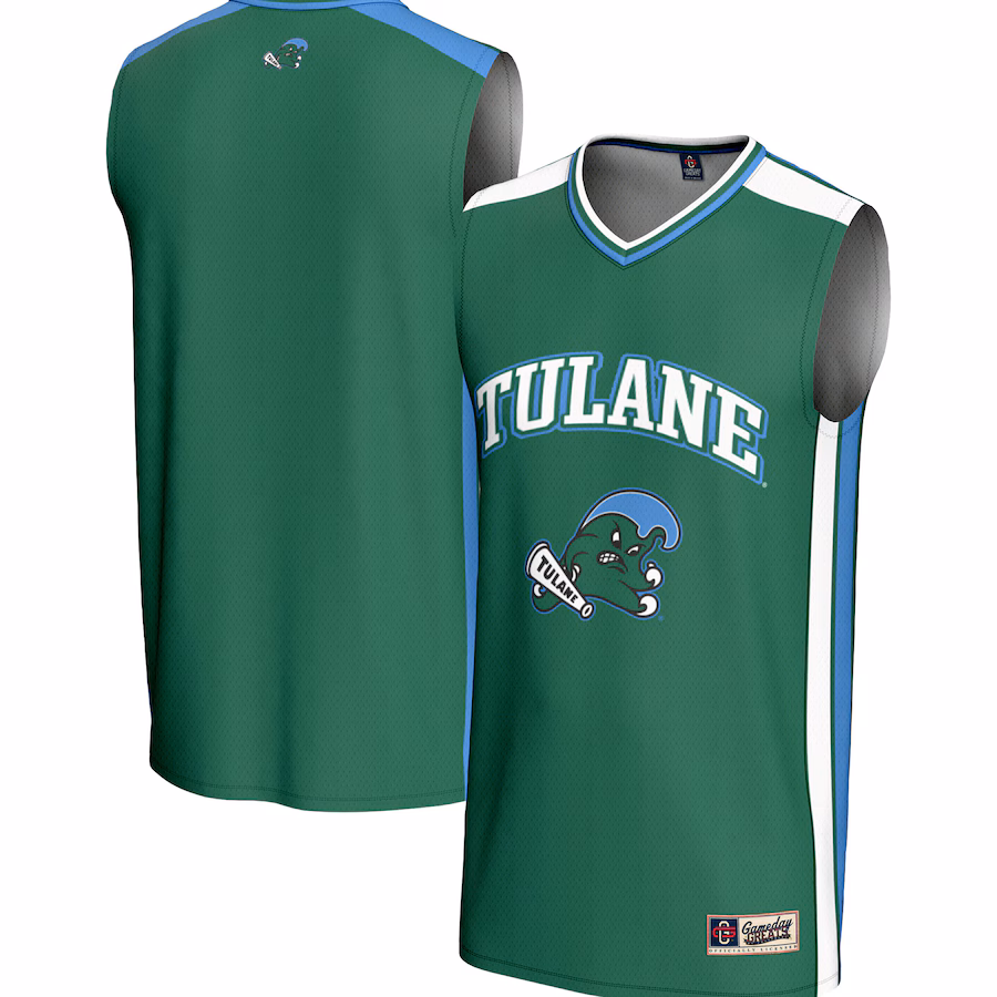 Men's GameDay Greats Green Tulane Green Wave Spirit Basketball Jersey - ujerseystore