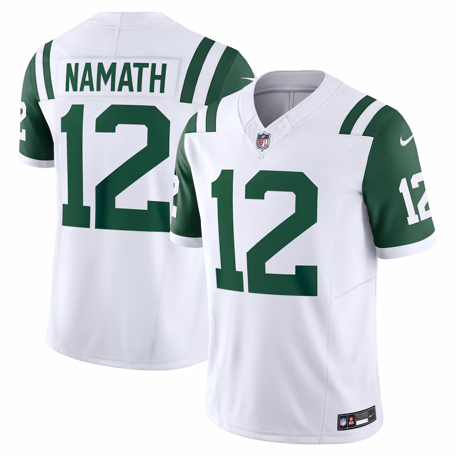 Men's New York Jets Joe Namath Nike White Classic Alternate Vapor F.U.S.E. Retired Player Limited Jersey - ujerseystore
