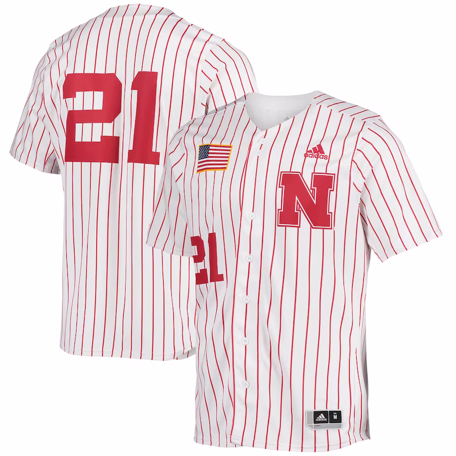 Nebraska Huskers adidas Replica Baseball Jersey - White - ujerseystore