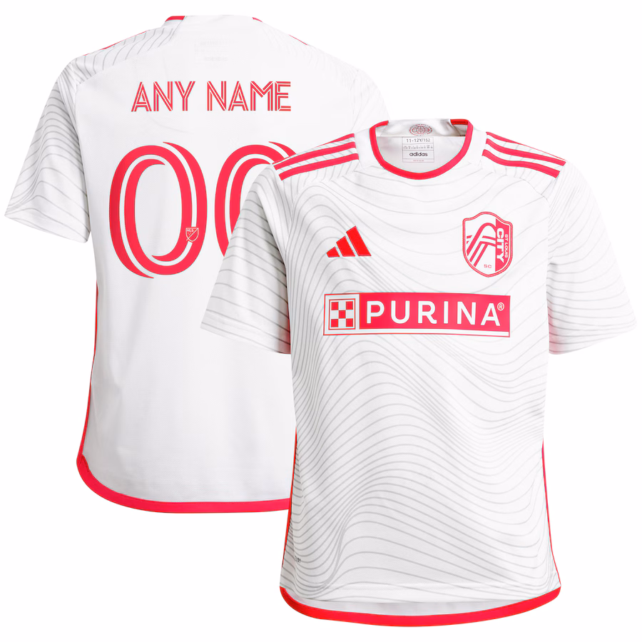 Youth St. Louis City SC  adidas White 2024 The Confluence Kit Replica Custom Jersey - ujerseystore