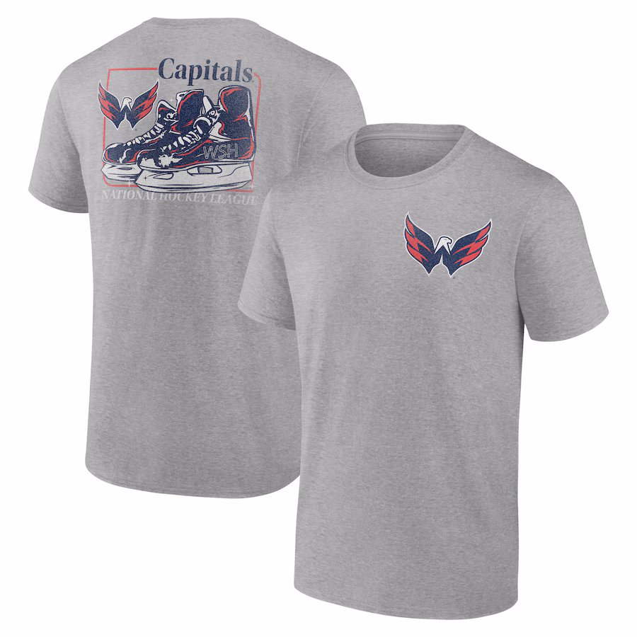 Men's Washington Capitals Heather Gray Glory Skates T-Shirt - ujerseystore