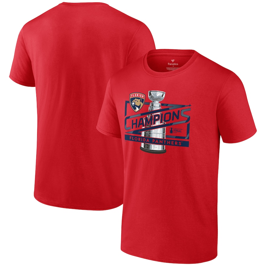 Men's Florida Panthers Fanatics Red 2024 Stanley Cup Champions Primetime T-Shirt - ujerseystore