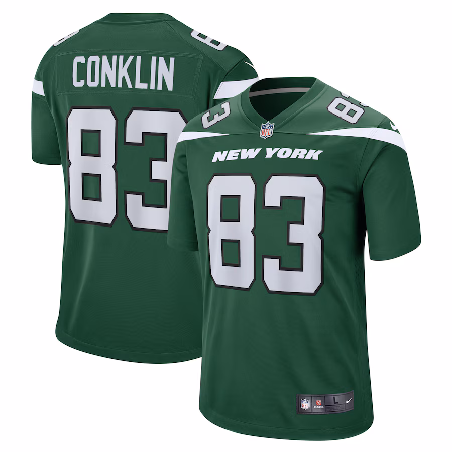 Men's New York Jets Tyler Conklin Nike Gotham Green Game Jersey - ujerseystore