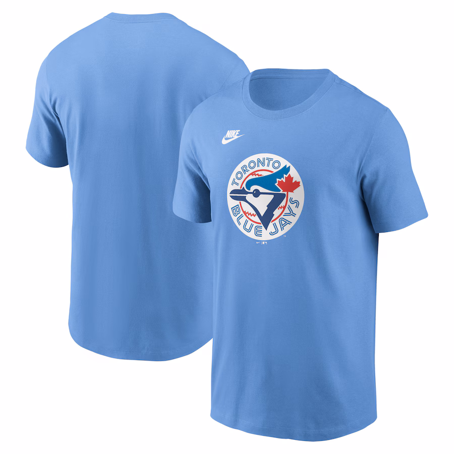 Men's Toronto Blue Jays Nike Powder Blue Cooperstown Collection Team Logo T-Shirt - ujerseystore