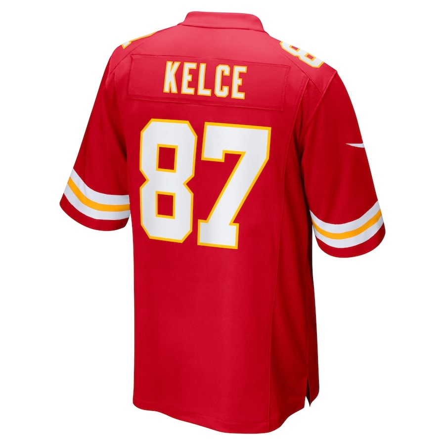 Men's Kansas City Chiefs Travis Kelce Nike Red Super Bowl LVIII Game Jersey - ujerseystore