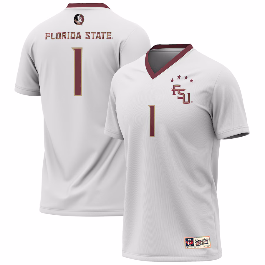 Florida State Seminoles GameDay Greats 2023 NCAA Women's Soccer National Champions Four-Star Fashion Jersey – White - ujerseystore