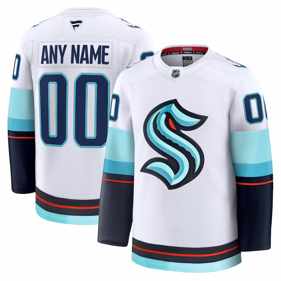 Men's Seattle Kraken Fanatics White Away Premium Custom Jersey - ujerseystore
