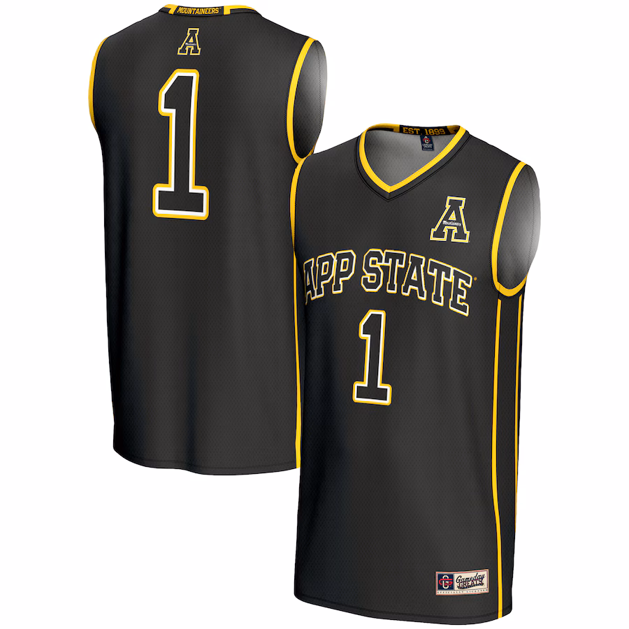 Youth GameDay Greats #1 Black Appalachian State Mountaineers Lightweight Basketball Jersey - ujerseystore