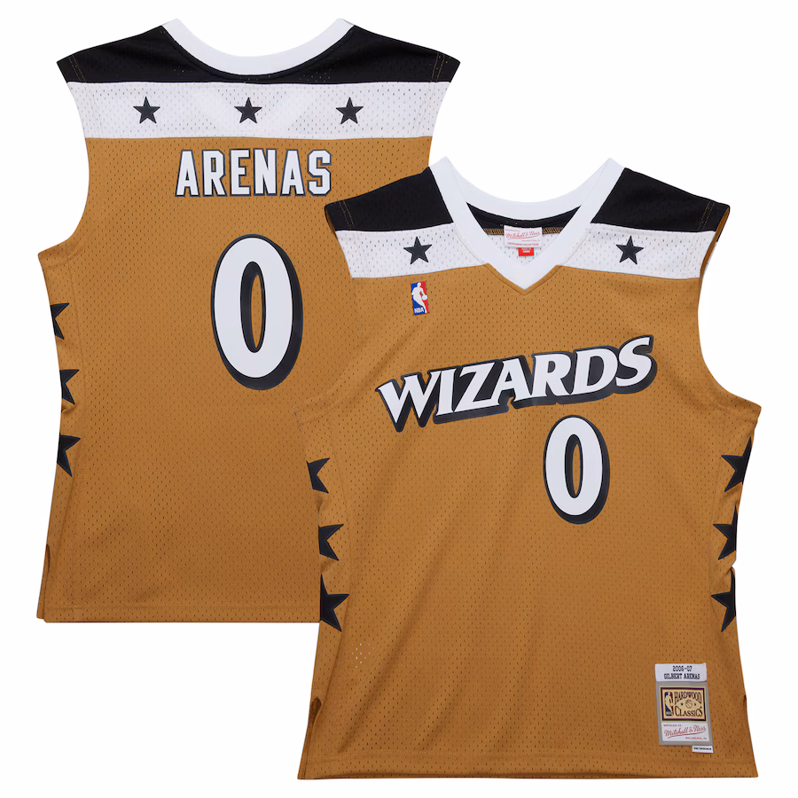 Men's Washington Wizards Gilbert Arenas Mitchell & Ness Gold 2006/07 Hardwood Classics Swingman Jersey - ujerseystore