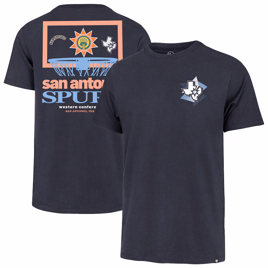 Men's San Antonio Spurs  '47 Navy City Edition Backboard T-Shirt - ujerseystore