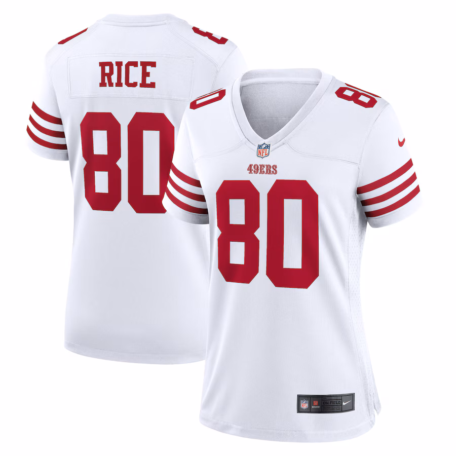 Women's San Francisco 49ers Jerry Rice Nike White Retired Player Game Jersey - ujerseystore